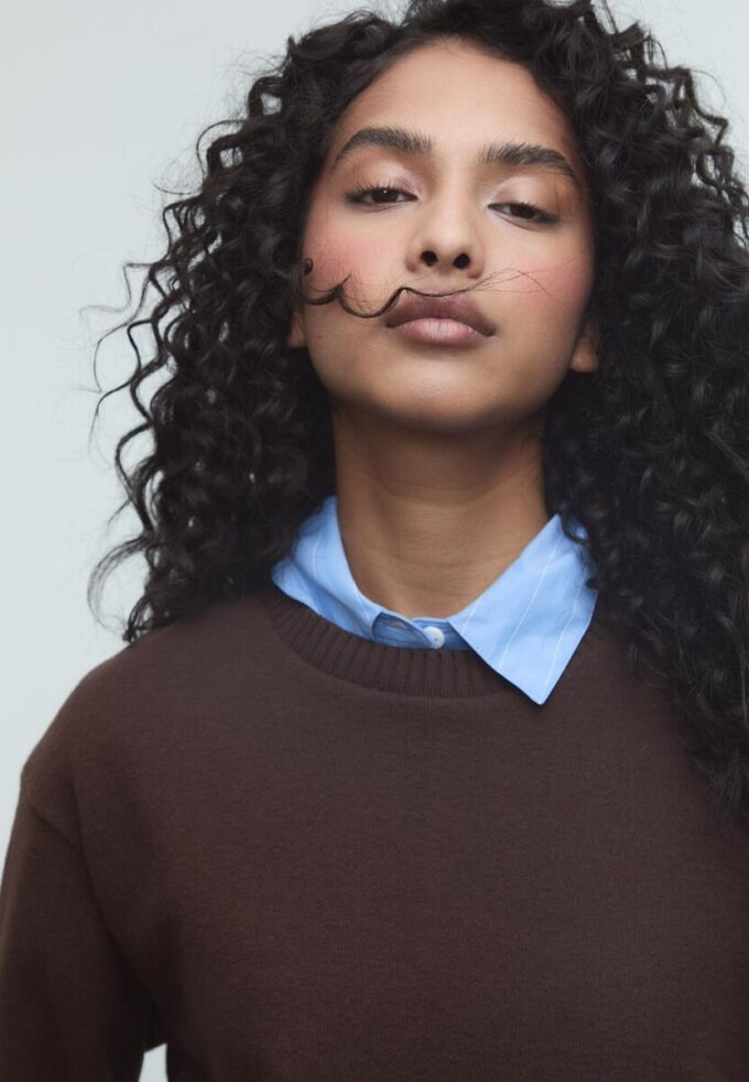 T-shirt en maille à col rond