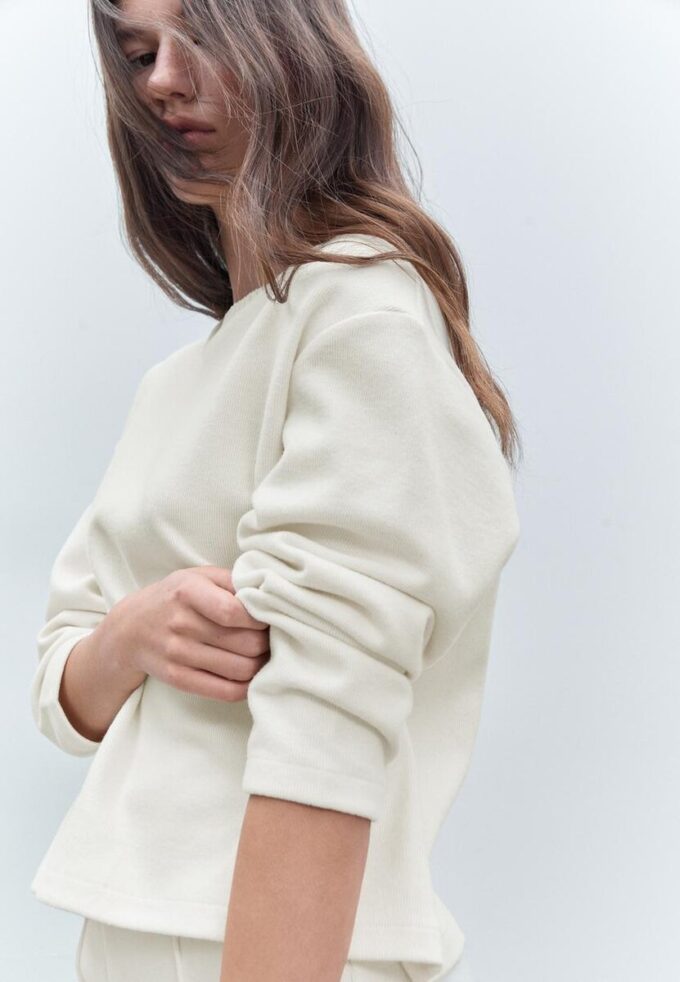 T-shirt en maille à col rond