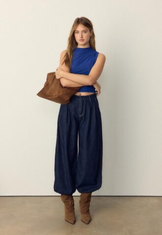 T-shirt en tulle froncé