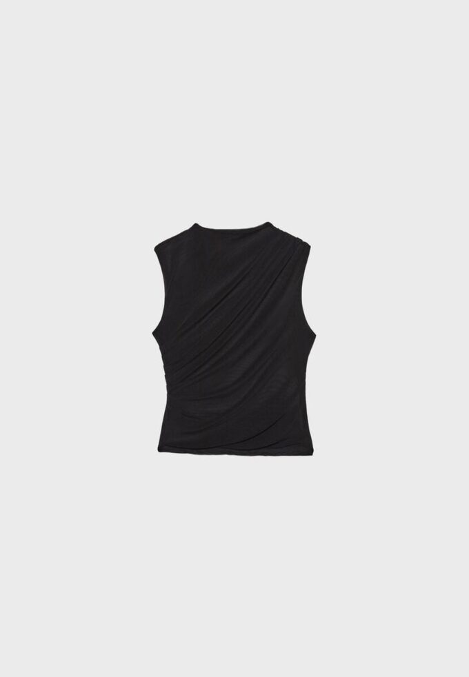 T-shirt en tulle froncé