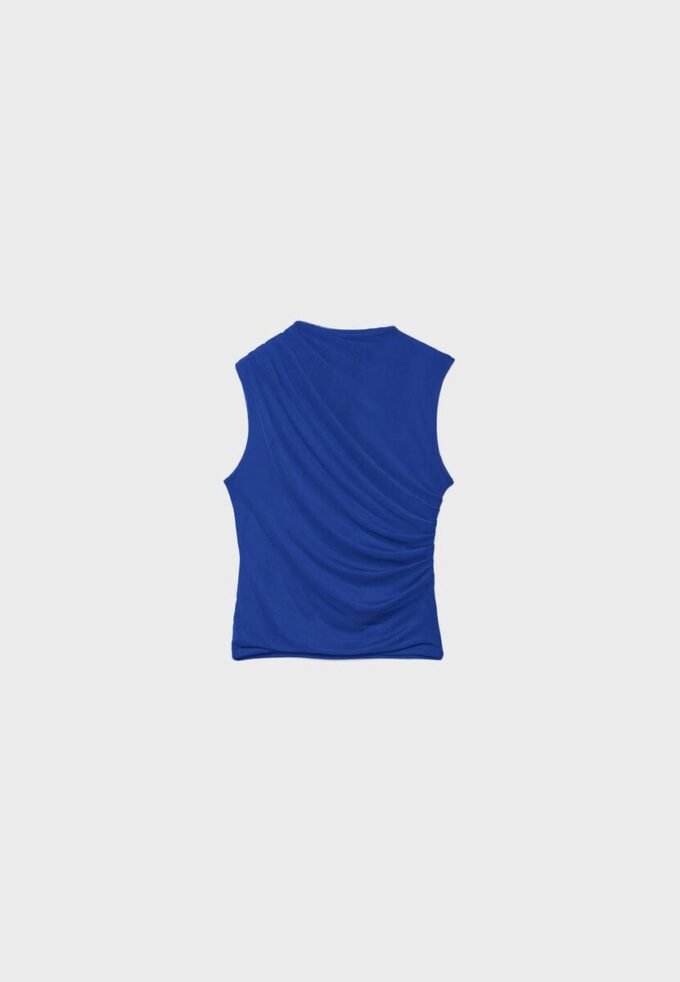 T-shirt en tulle froncé