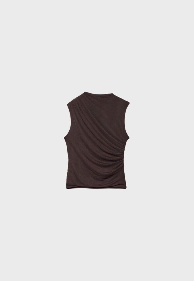 T-shirt en tulle froncé