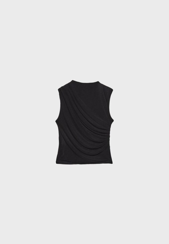 T-shirt en tulle froncé