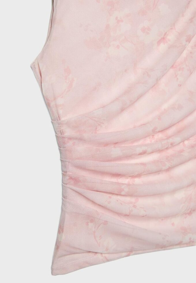 T-shirt en tulle froncé