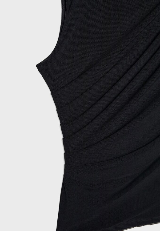 T-shirt en tulle froncé