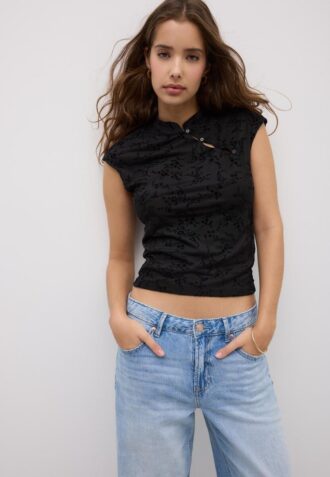 T-shirt floqué style qipao