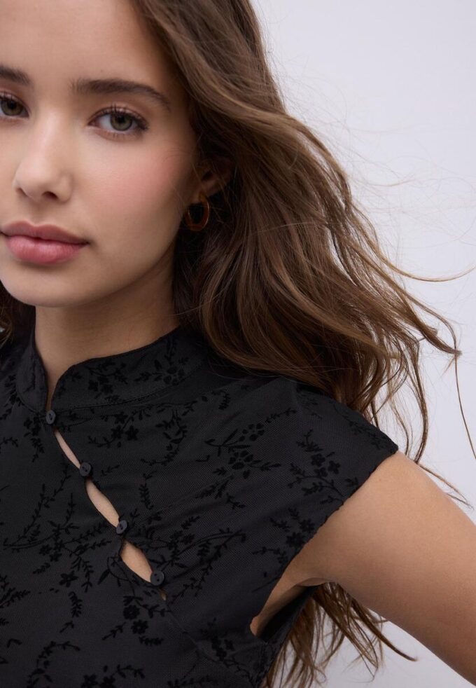 T-shirt floqué style qipao