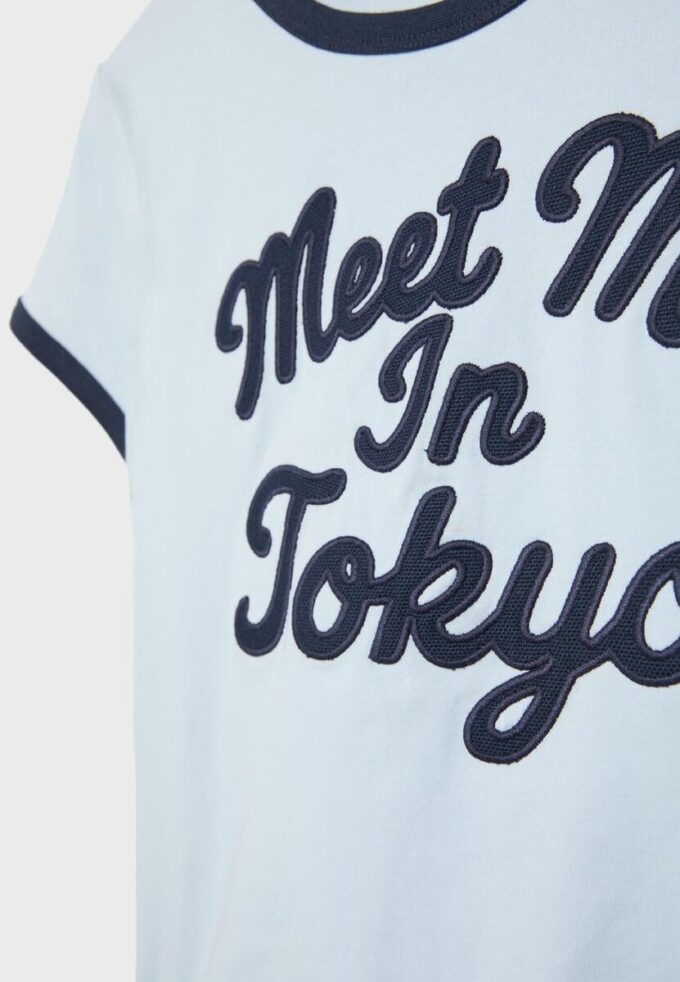 T-shirt à manches courtes avec imprimé contrasté