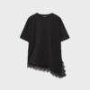 T-shirt à manches courtes avec ourlet en dentelle