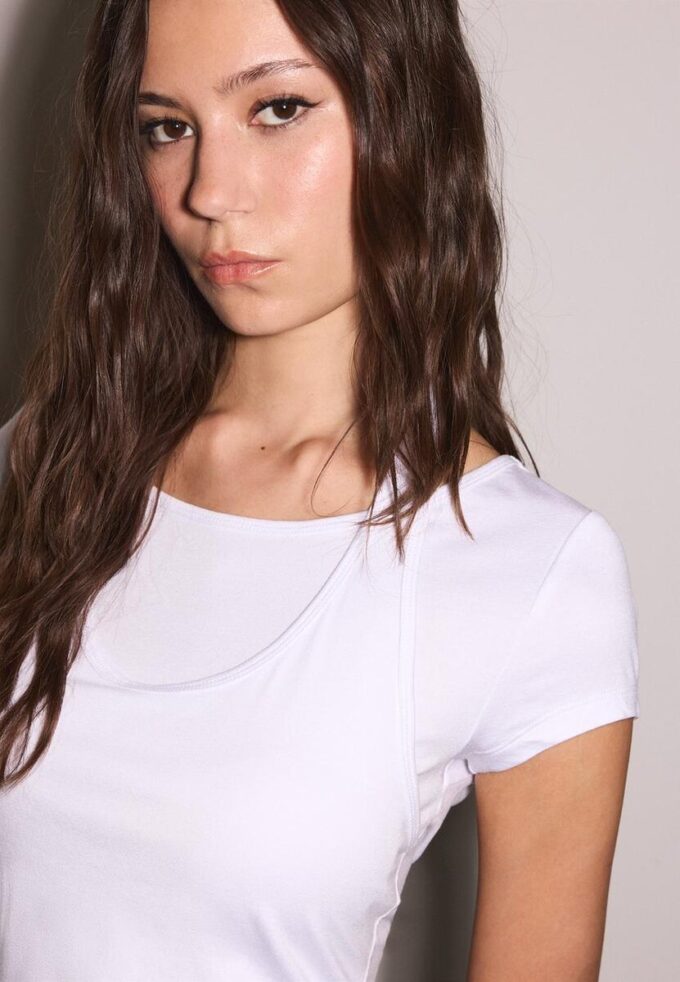 T-shirt à manches courtes double épaisseur