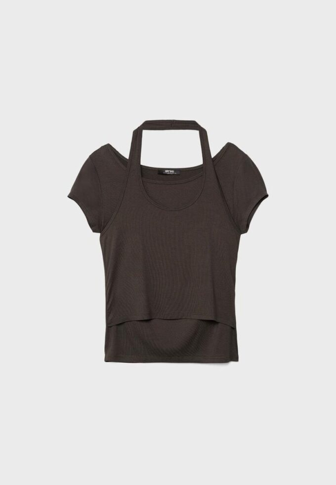 T-shirt à manches courtes double épaisseur