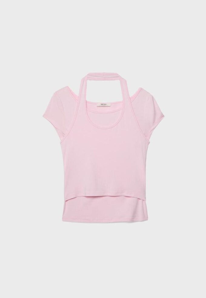 T-shirt à manches courtes double épaisseur