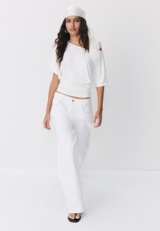 T-shirt à manches courtes et col bateau