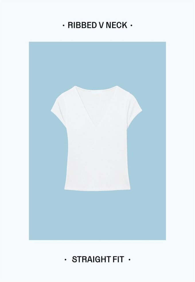 T-shirt à manches courtes et col en V