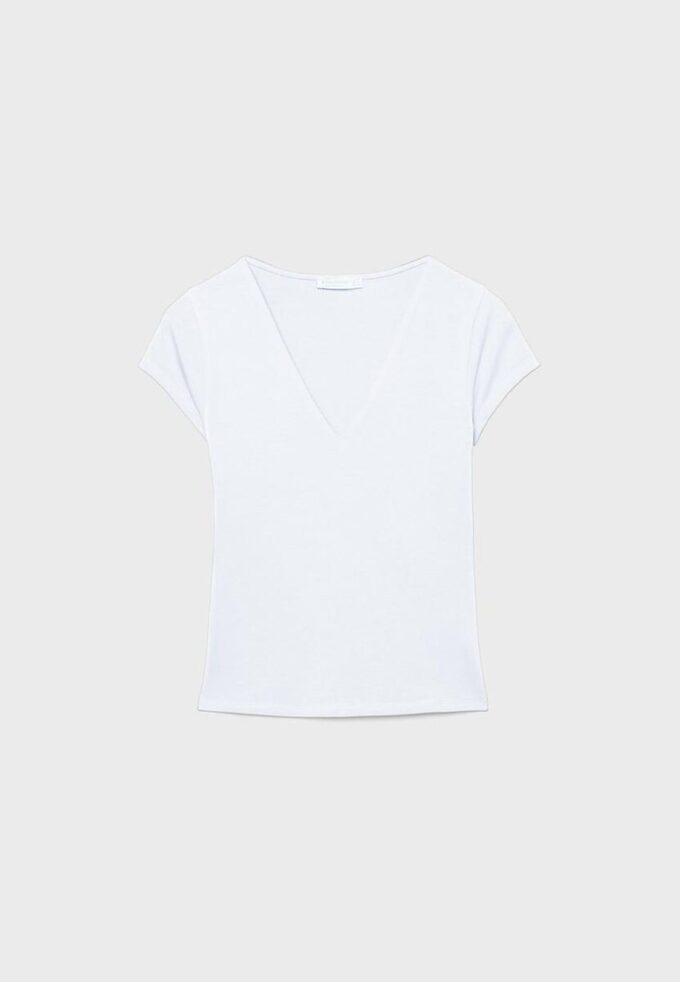 T-shirt à manches courtes et col en V