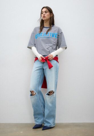 T-shirt à manches courtes imprimé à rayures