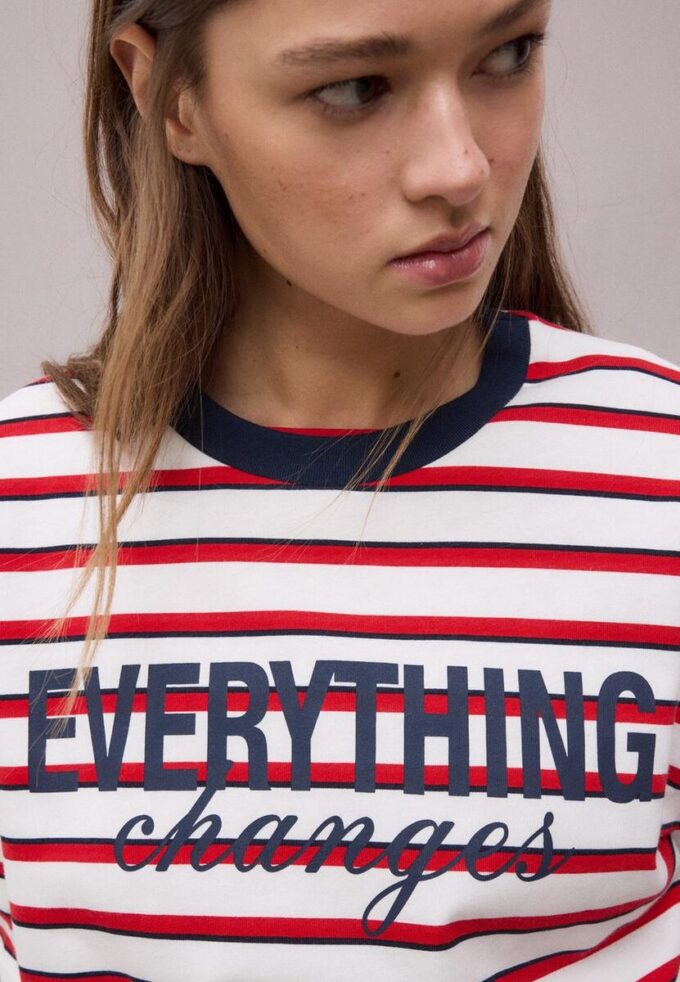 T-shirt à manches courtes imprimé à rayures