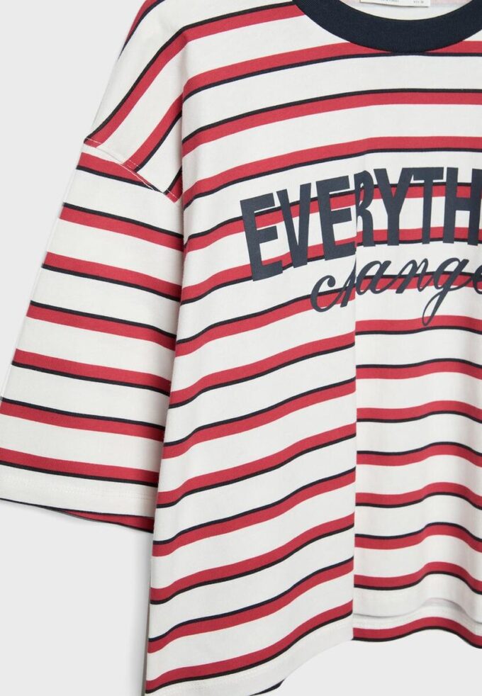 T-shirt à manches courtes imprimé à rayures