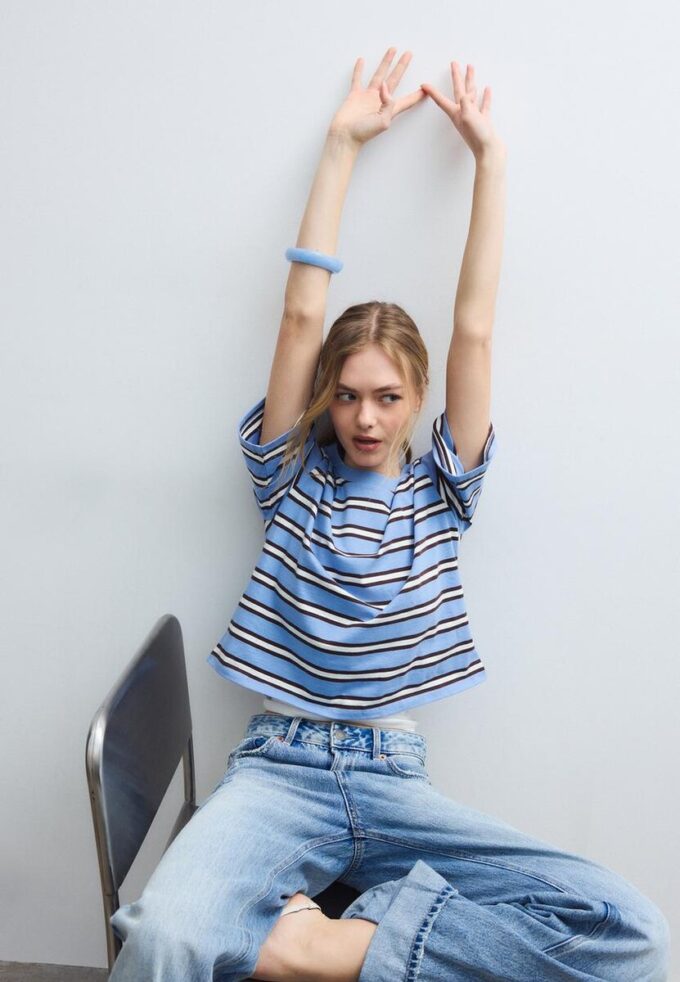 T-shirt à manches courtes rayé