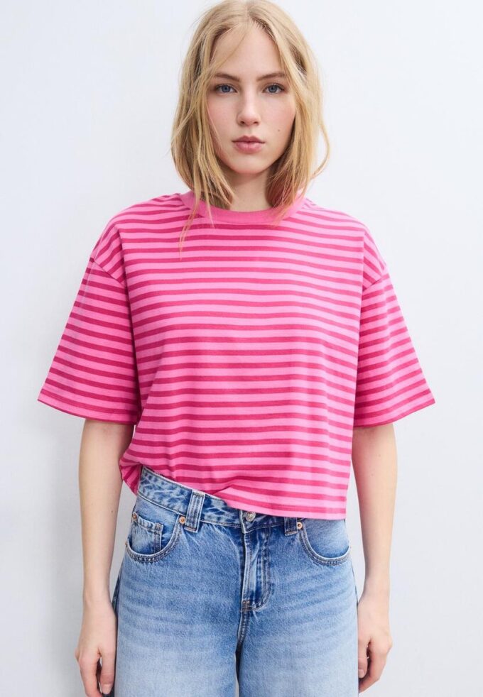 T-shirt à manches courtes rayé