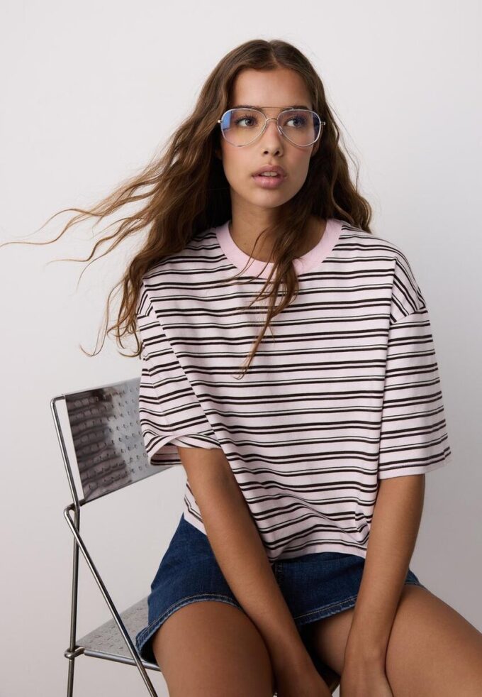 T-shirt à manches courtes rayé