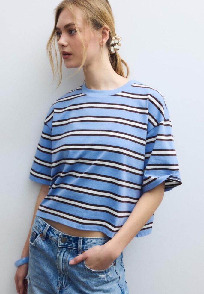 T-shirt à manches courtes rayé