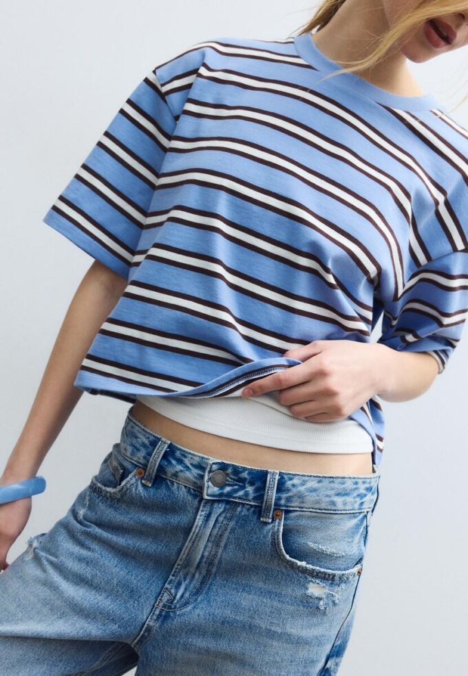 T-shirt à manches courtes rayé