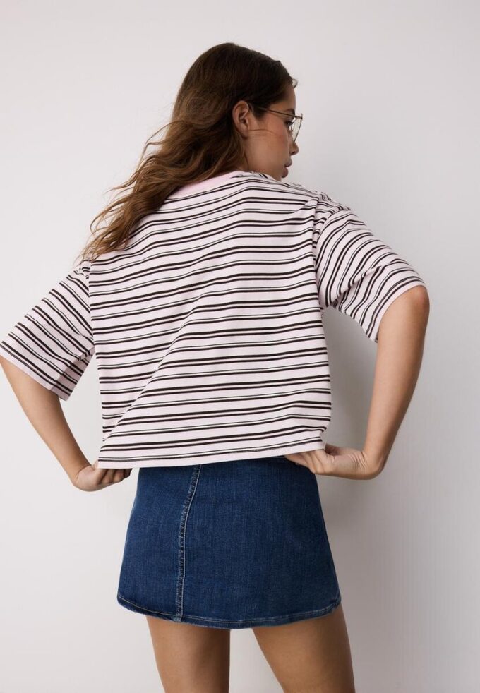 T-shirt à manches courtes rayé