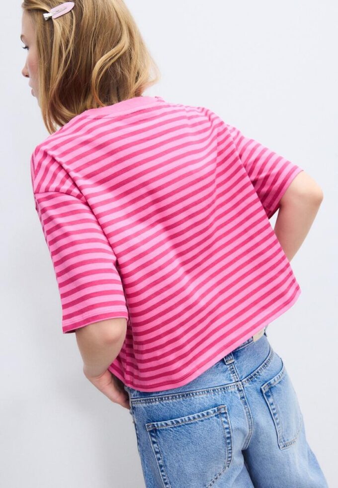 T-shirt à manches courtes rayé