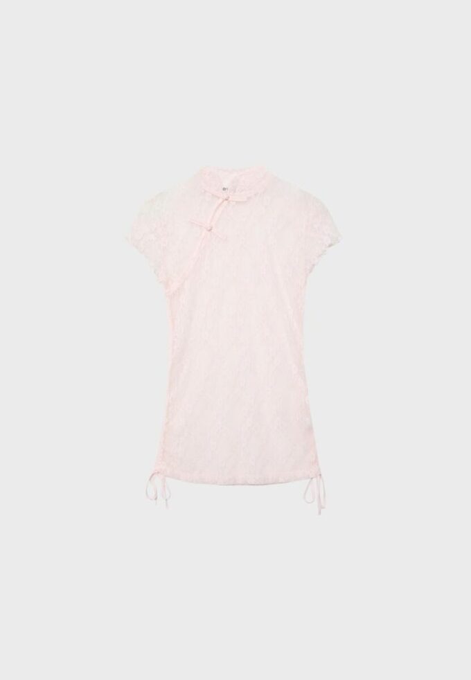 T-shirt à manches courtes style qipao