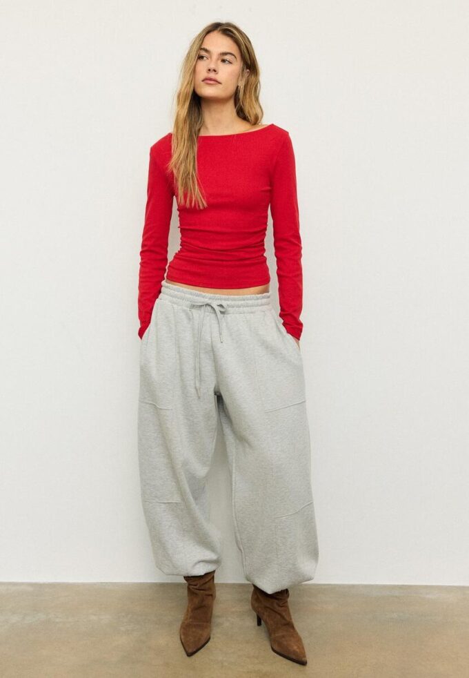 T-shirt à manches longues avec fronces