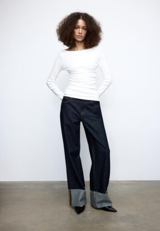 T-shirt à manches longues avec fronces T-shirt à manches longues avec fronces