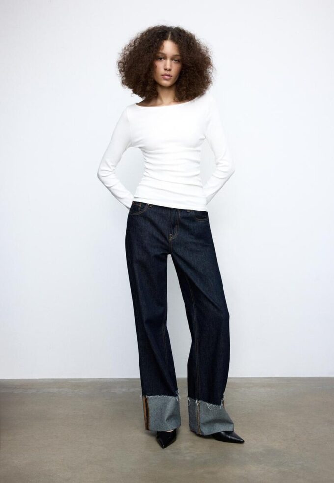 T-shirt à manches longues avec fronces T-shirt à manches longues avec fronces