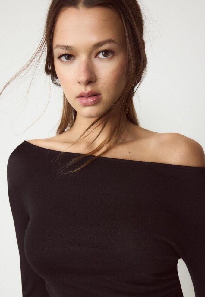 T-shirt à manches longues avec fronces T-shirt à manches longues avec fronces