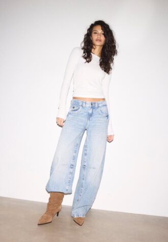 T-shirt à manches longues côtelé