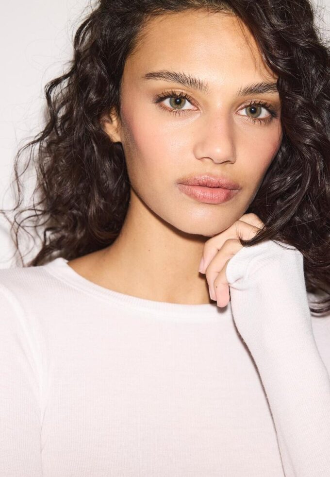 T-shirt à manches longues côtelé