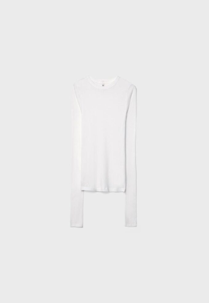 T-shirt à manches longues côtelé