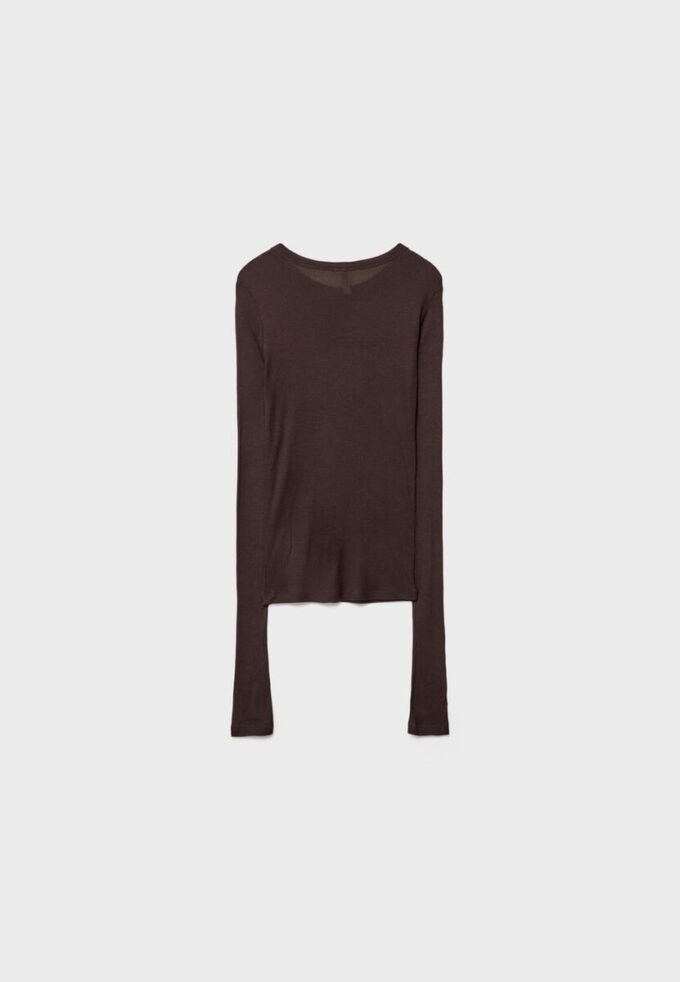 T-shirt à manches longues côtelé