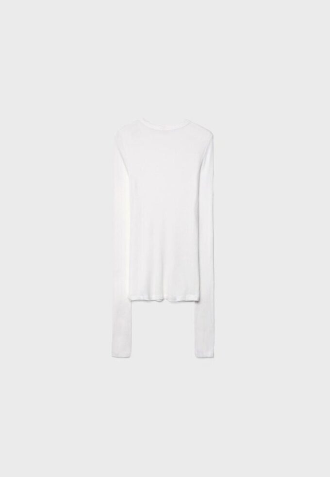 T-shirt à manches longues côtelé