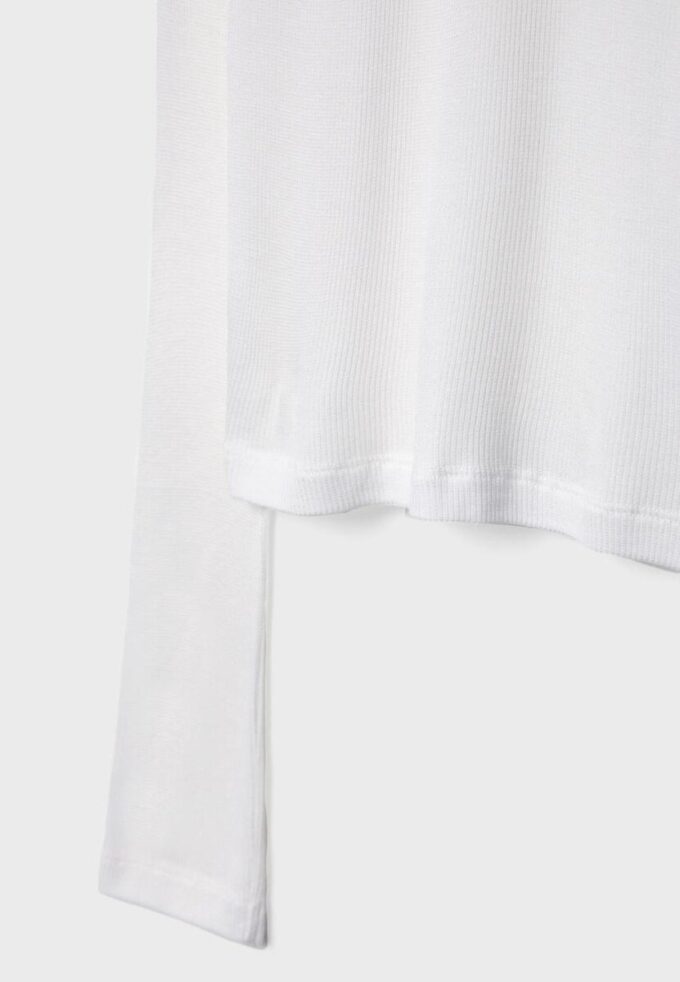 T-shirt à manches longues côtelé