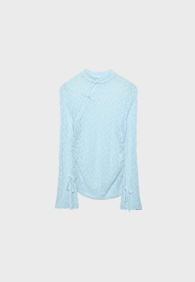 T-shirt à manches longues en dentelle