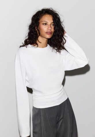 T-shirt à manches longues froncé