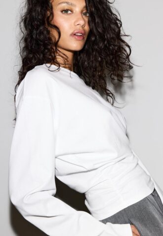 T-shirt à manches longues froncé