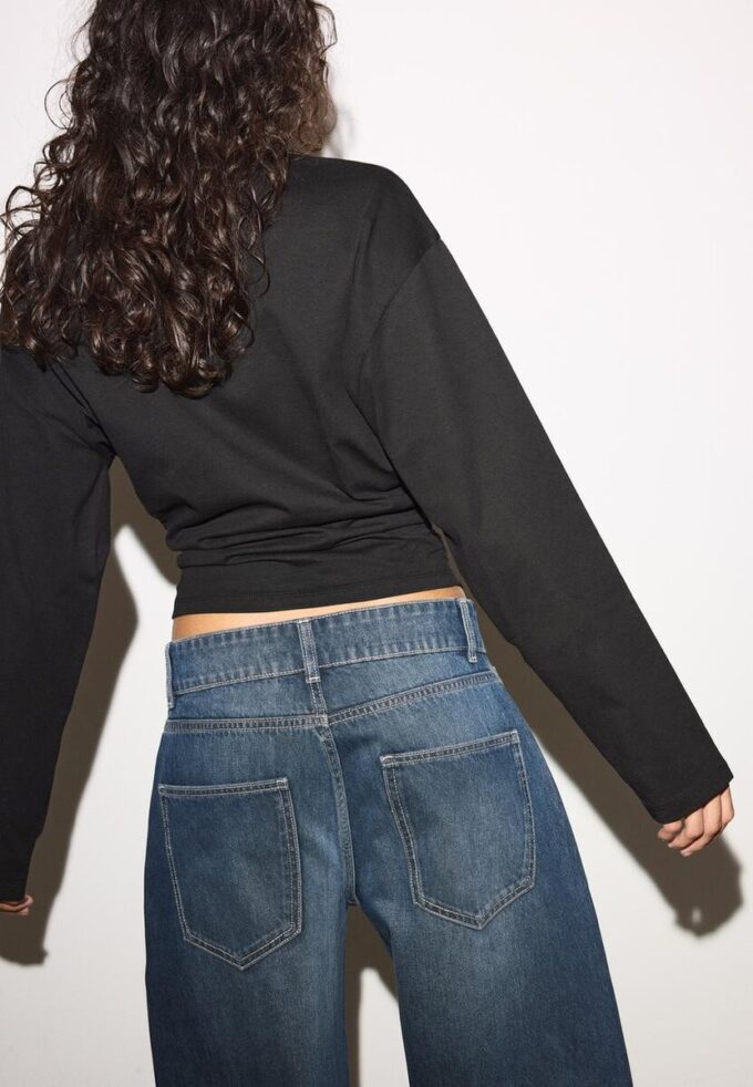 T-shirt à manches longues froncé