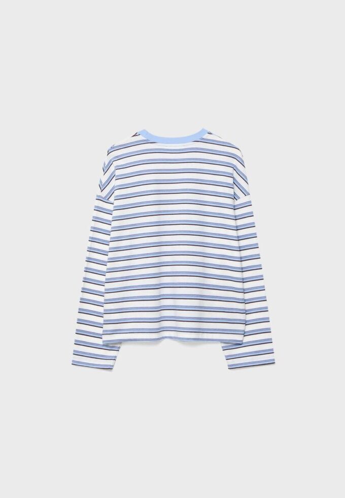 T-shirt oversize à manches longues rayé
