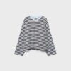 T-shirt oversize à manches longues rayé