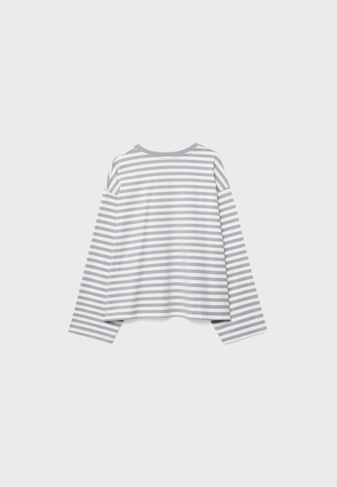 T-shirt oversize à manches longues rayé