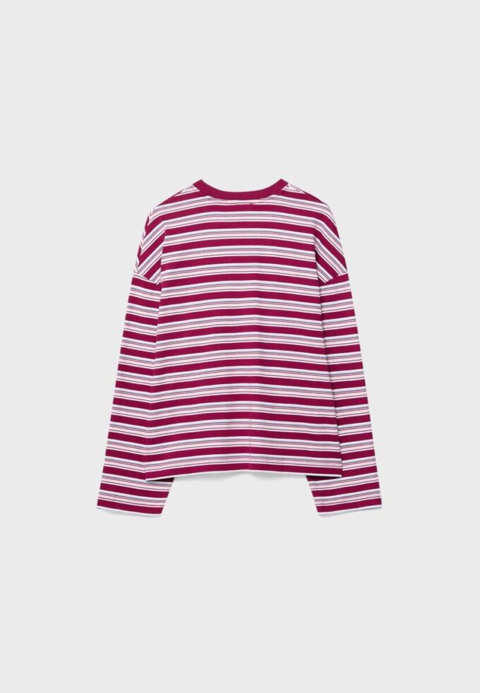 T-shirt oversize à manches longues rayé