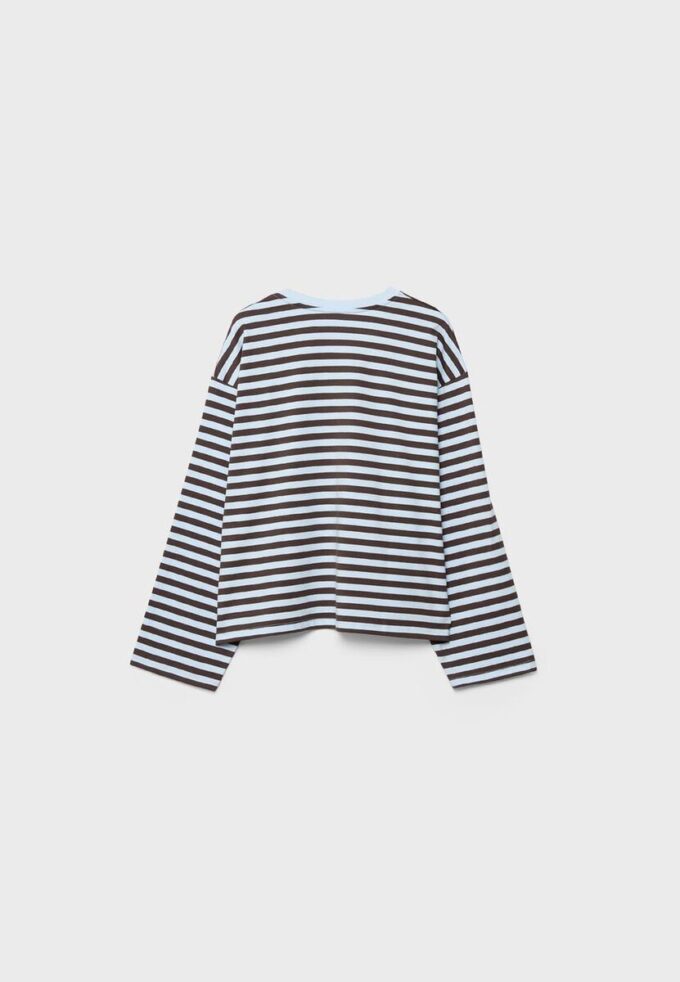 T-shirt oversize à manches longues rayé