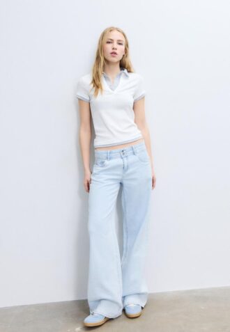 T-shirt polo à manches courtes double épaisseur